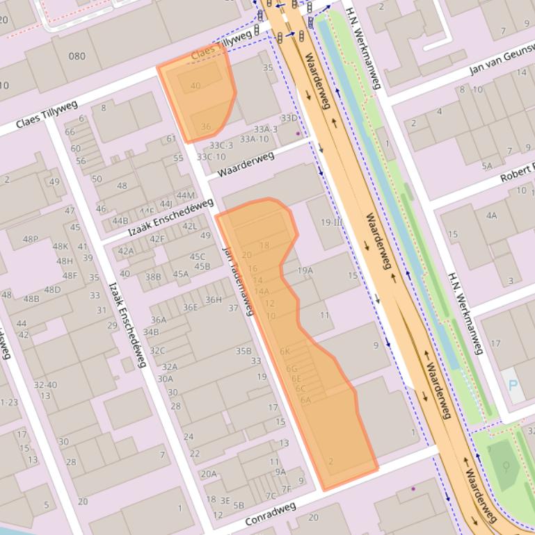 Kaart van postcodegebied 2031CV.