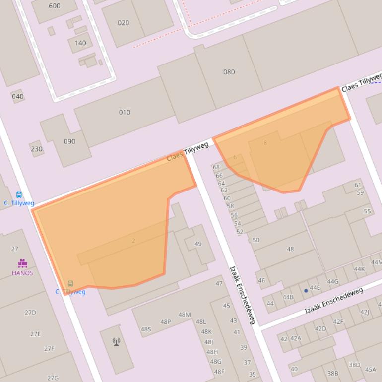 Kaart van postcodegebied 2031CW.