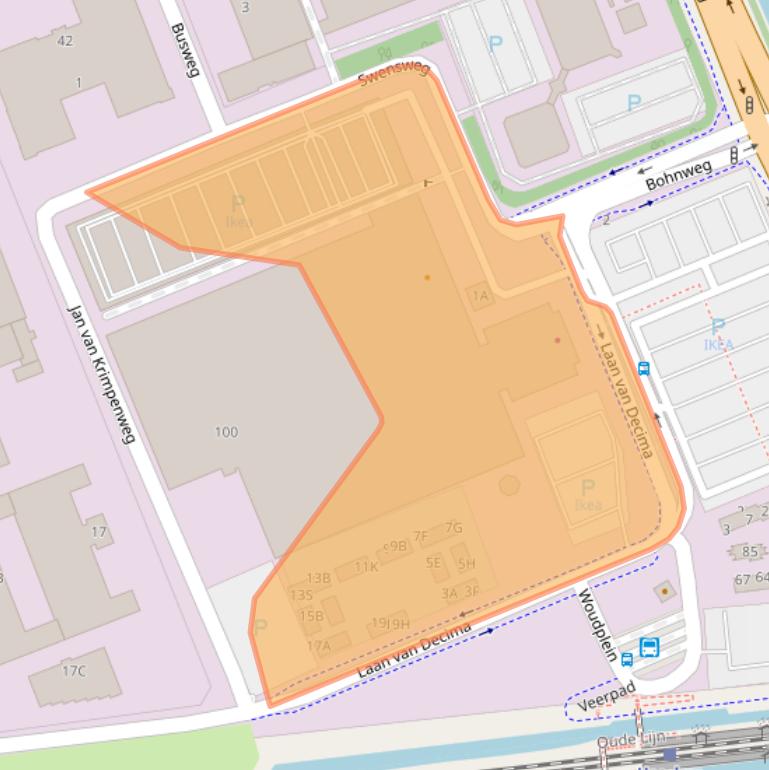 Kaart van postcodegebied 2031CX.