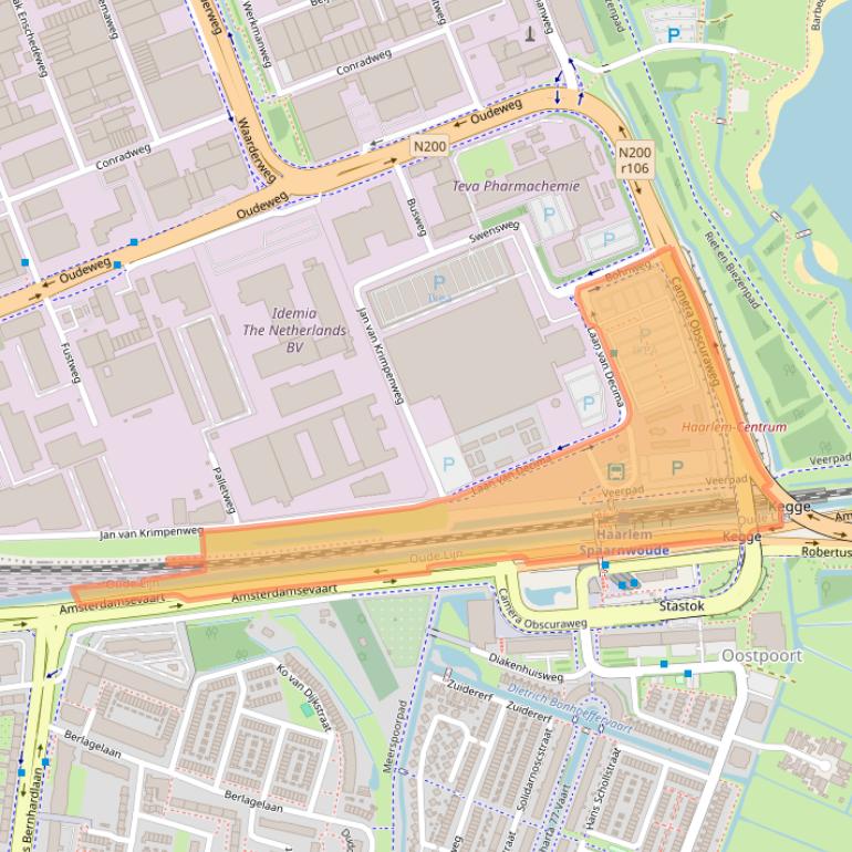 Kaart van postcodegebied 2031CZ.