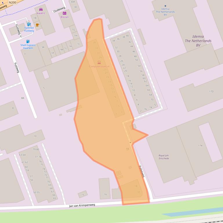 Kaart van postcodegebied 2031DD.
