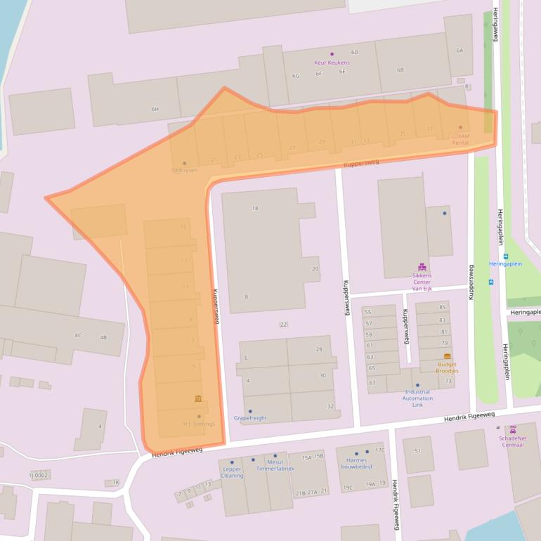 Kaart van postcodegebied 2031EA.