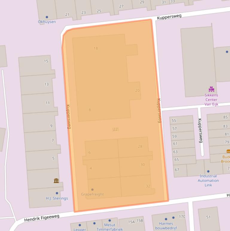 Kaart van postcodegebied 2031EC.