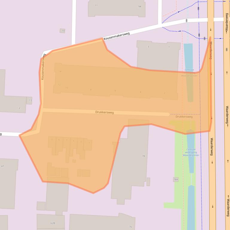 Kaart van postcodegebied 2031EE.