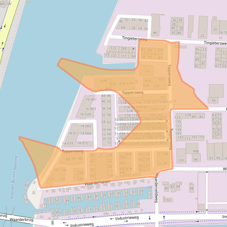 Kaart van postcodegebied 2031ET.