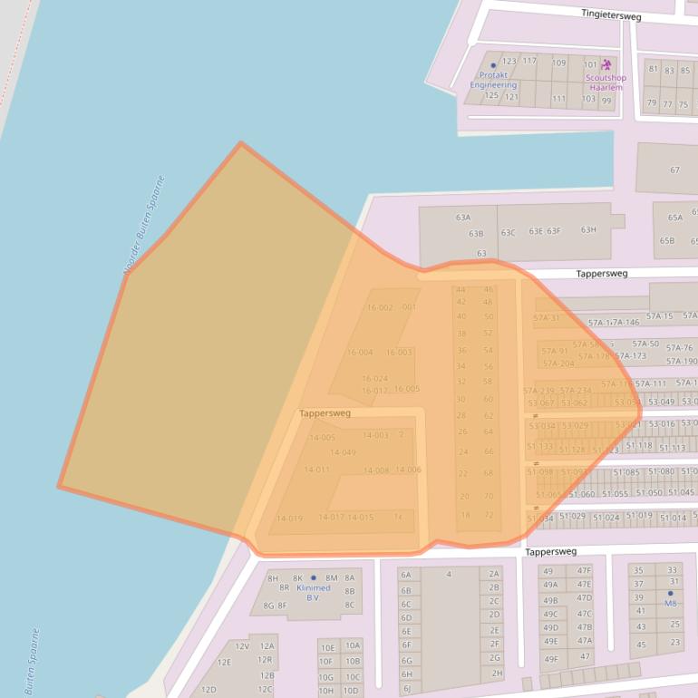 Kaart van postcodegebied 2031EV.