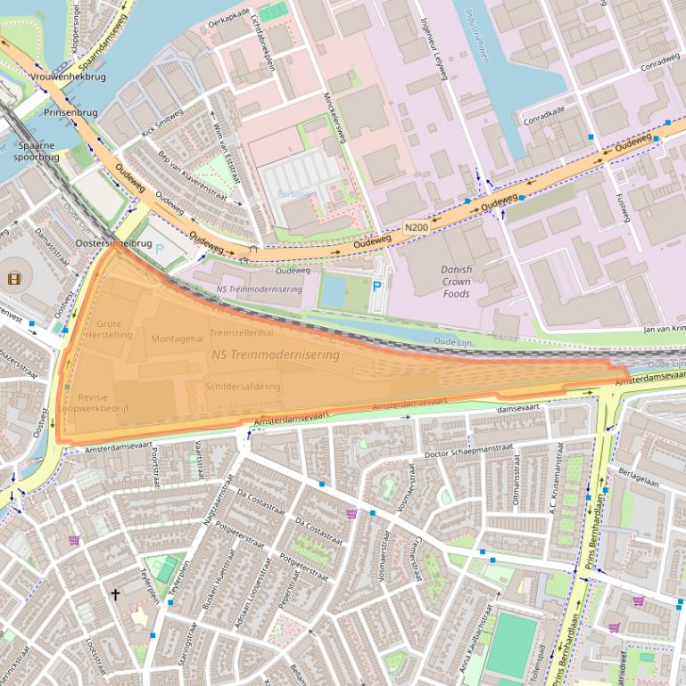 Kaart van postcodegebied 2031EZ.