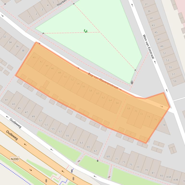 Kaart van postcodegebied 2031VB.