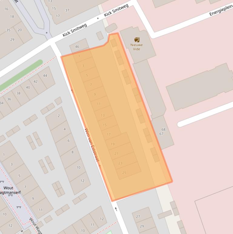 Kaart van postcodegebied 2031VD.