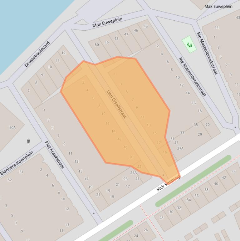 Kaart van postcodegebied 2031VS.