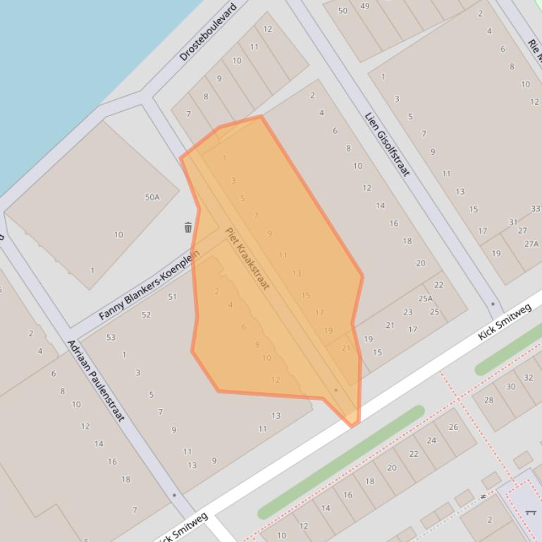 Kaart van postcodegebied 2031VV.