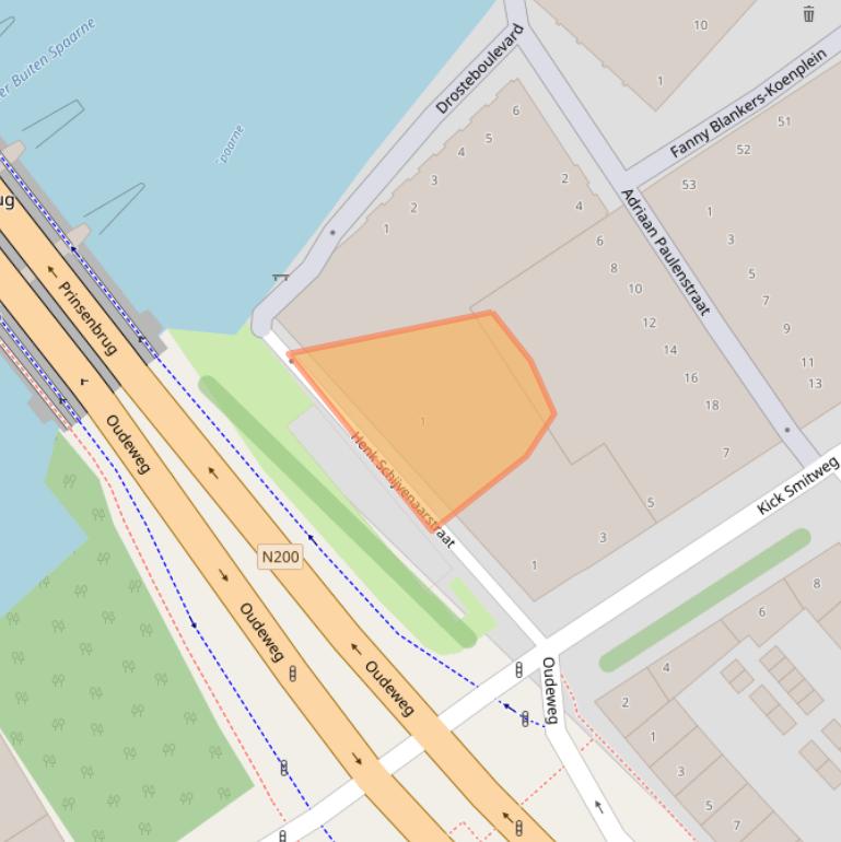 Kaart van postcodegebied 2031VZ.