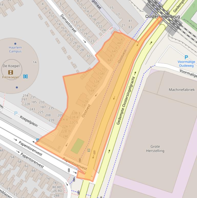 Kaart van postcodegebied 2031WB.