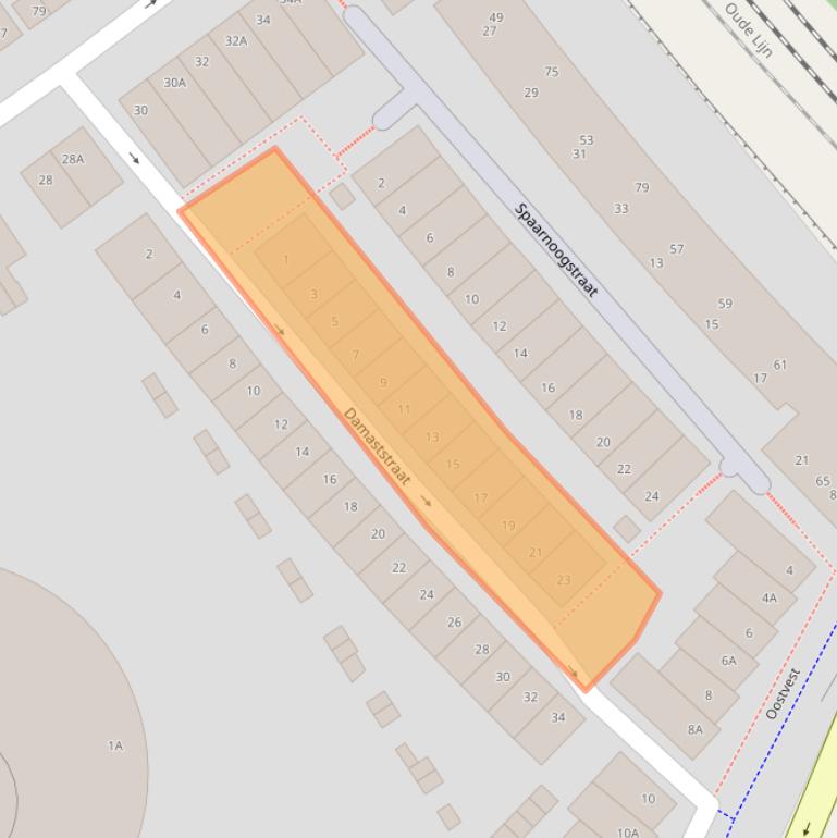Kaart van postcodegebied 2031WE.