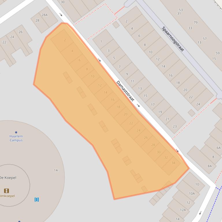 Kaart van postcodegebied 2031WG.