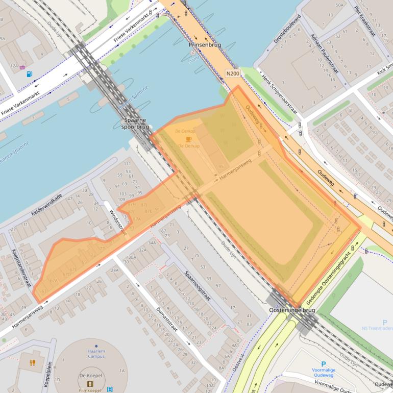 Kaart van postcodegebied 2031WJ.