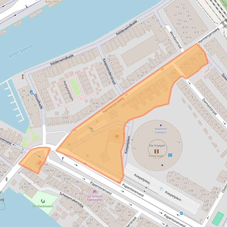 Kaart van postcodegebied 2031WK.