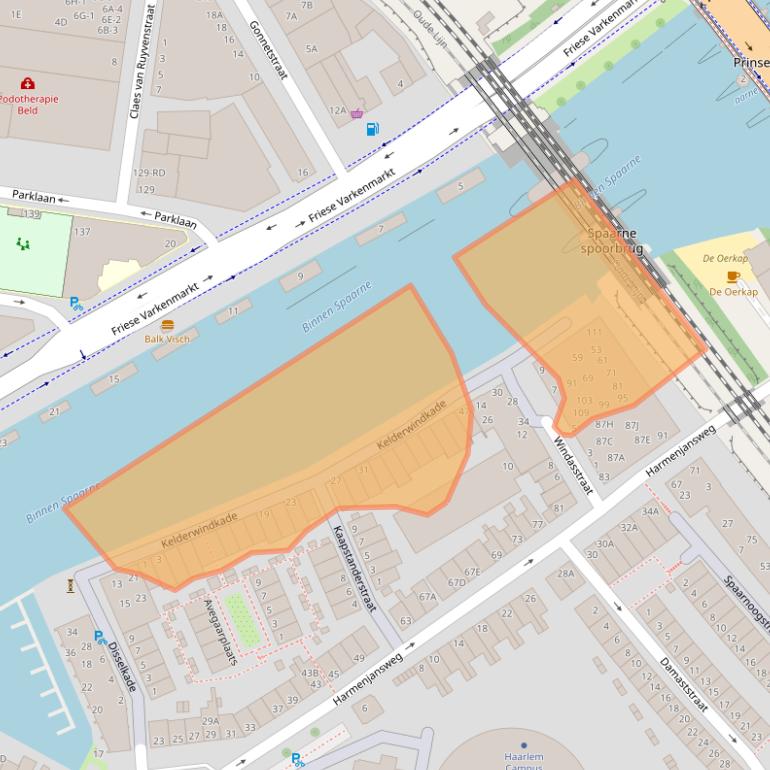 Kaart van postcodegebied 2031WS.