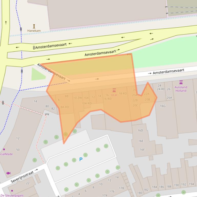 Kaart van postcodegebied 2032EA.