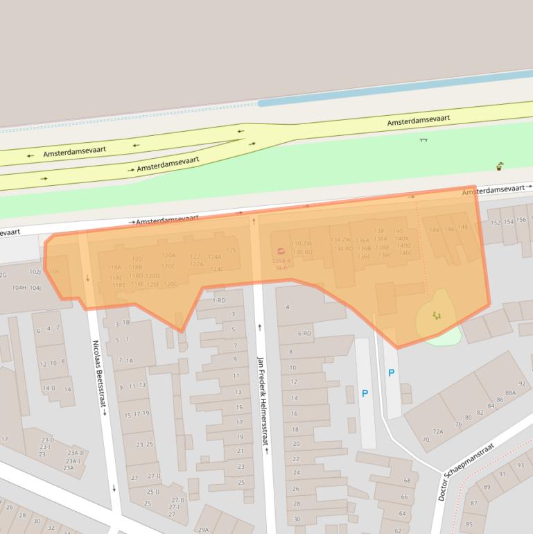 Kaart van postcodegebied 2032EG.