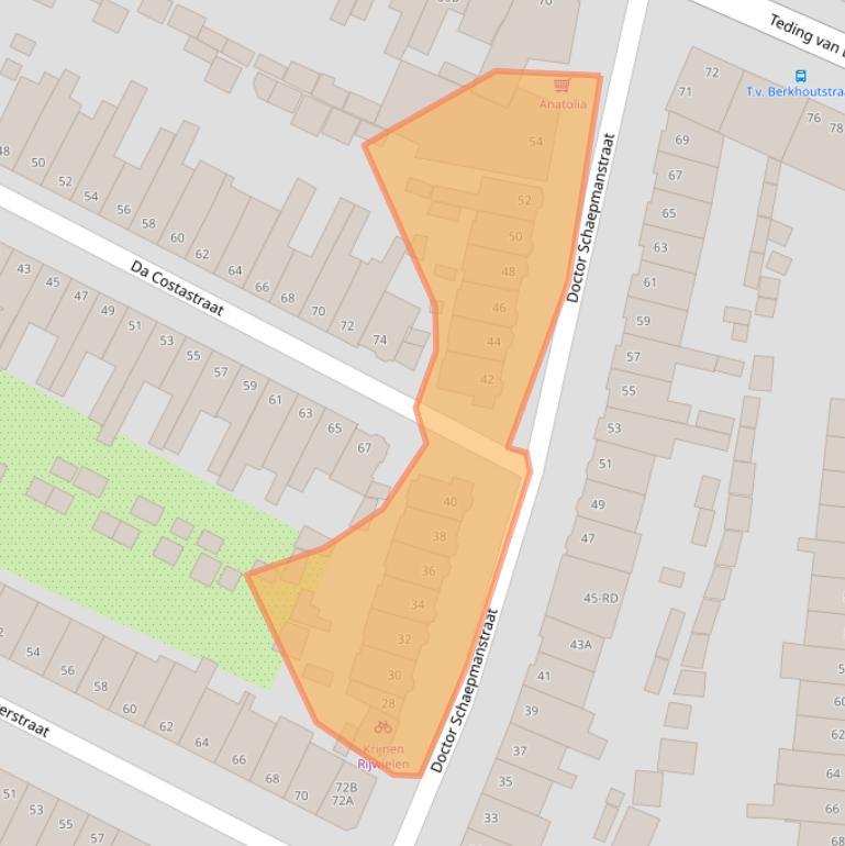 Kaart van postcodegebied 2032GL.