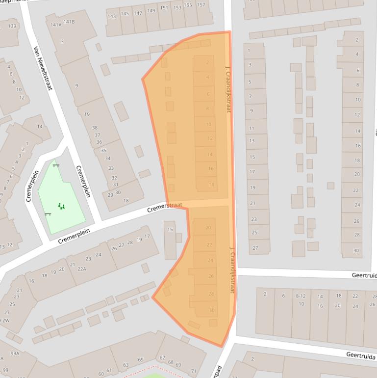 Kaart van postcodegebied 2032HR.