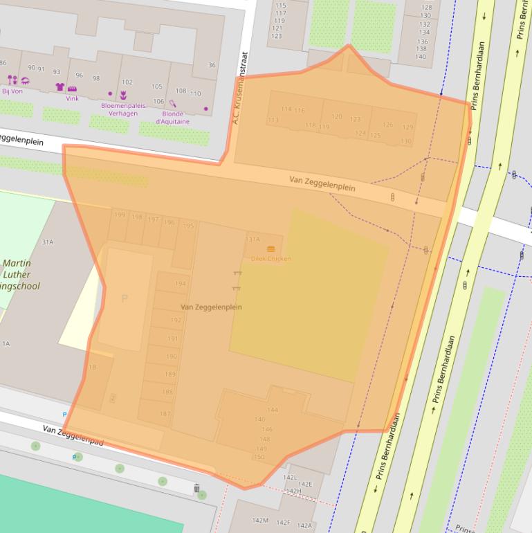 Kaart van postcodegebied 2032KG.