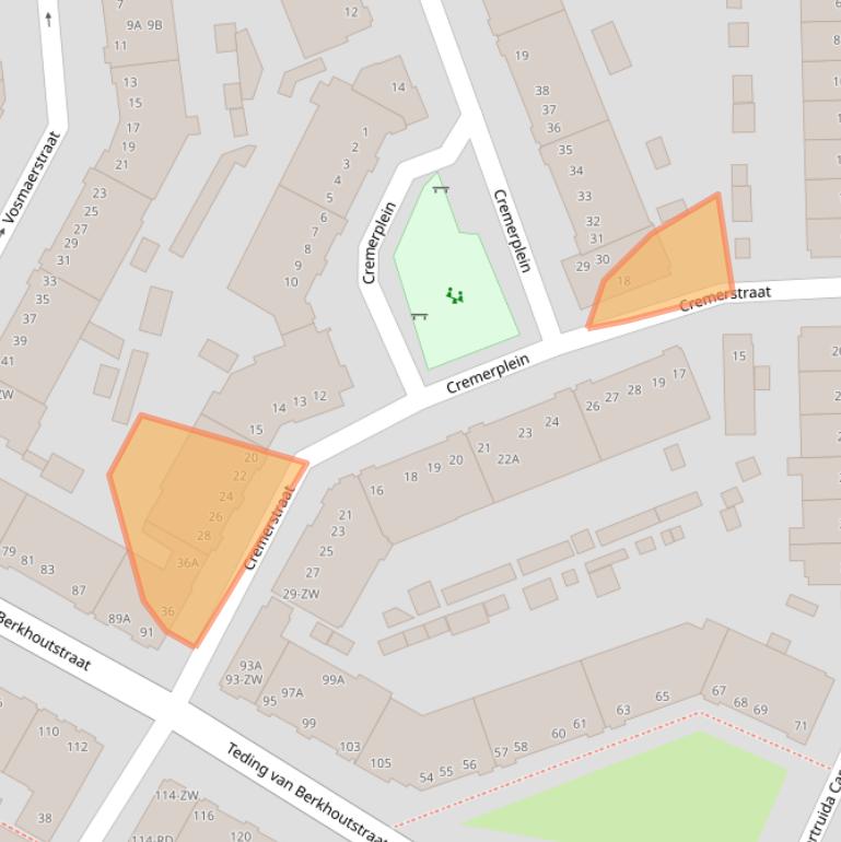 Kaart van postcodegebied 2032KP.