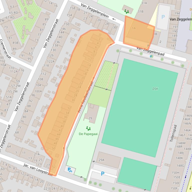 Kaart van postcodegebied 2032KT.