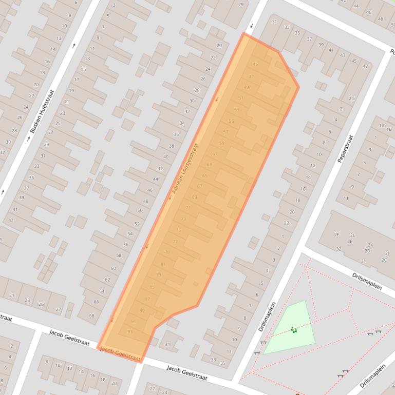 Kaart van postcodegebied 2032MB.