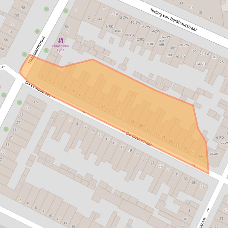 Kaart van postcodegebied 2032MH.