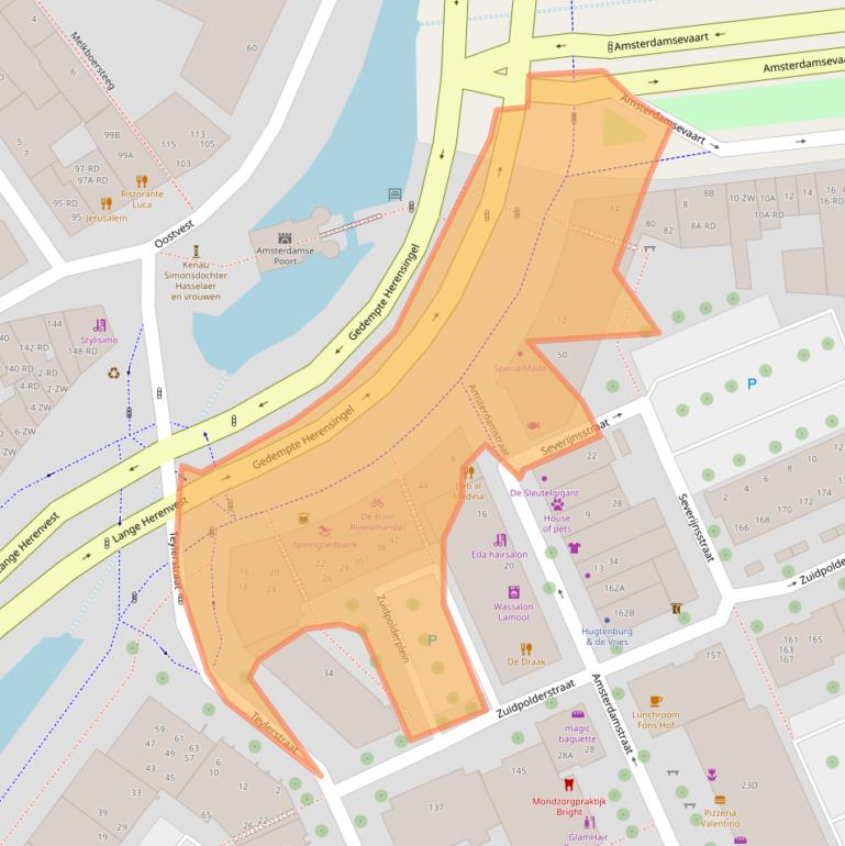 Kaart van postcodegebied 2032NS.