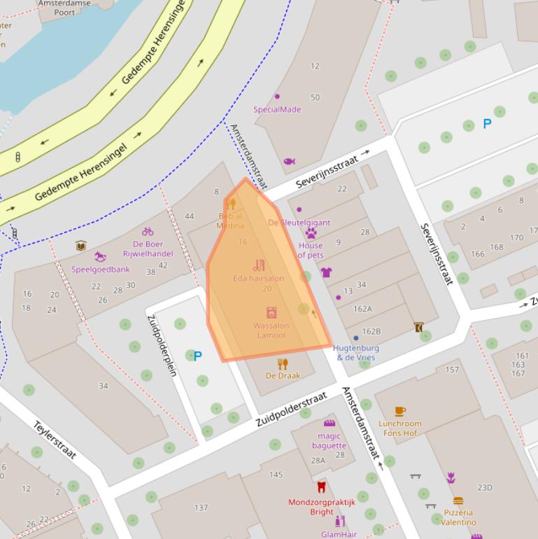 Kaart van postcodegebied 2032PP.