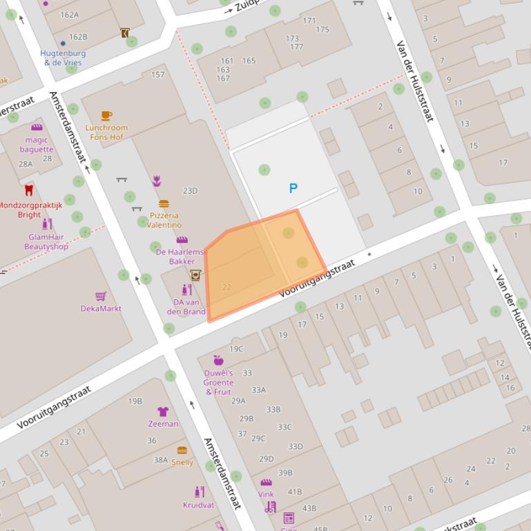 Kaart van postcodegebied 2032RL.