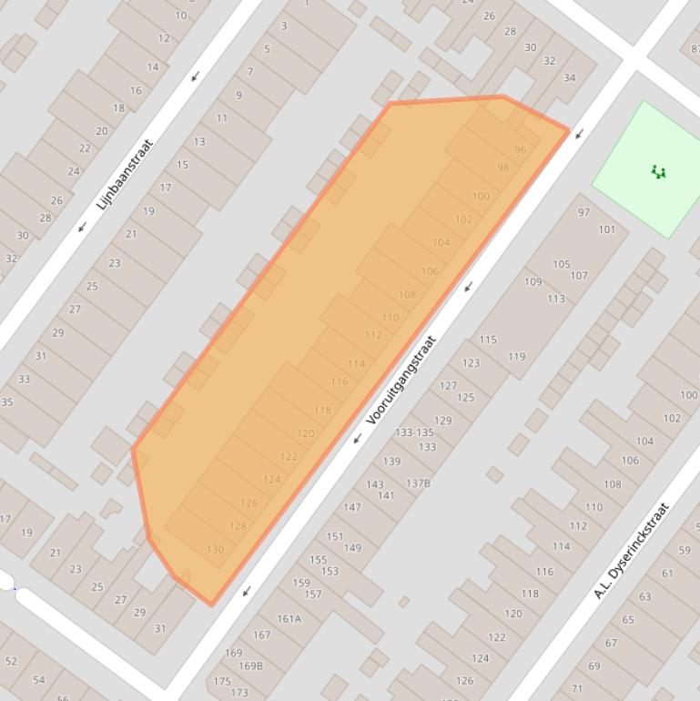 Kaart van postcodegebied 2032RN.