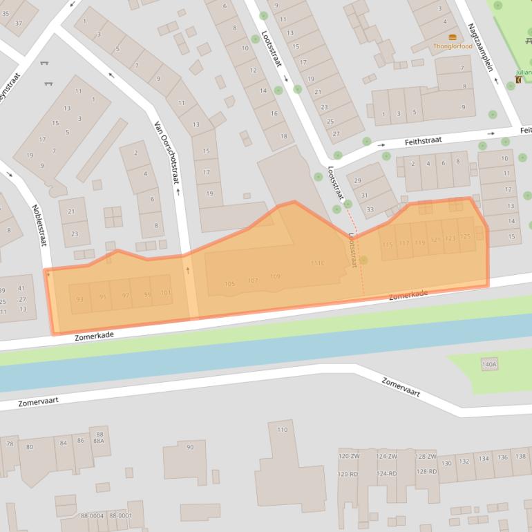 Kaart van postcodegebied 2032SC.