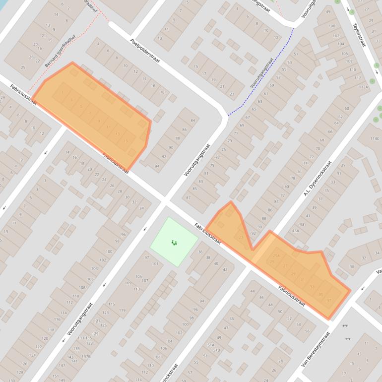 Kaart van postcodegebied 2032SH.