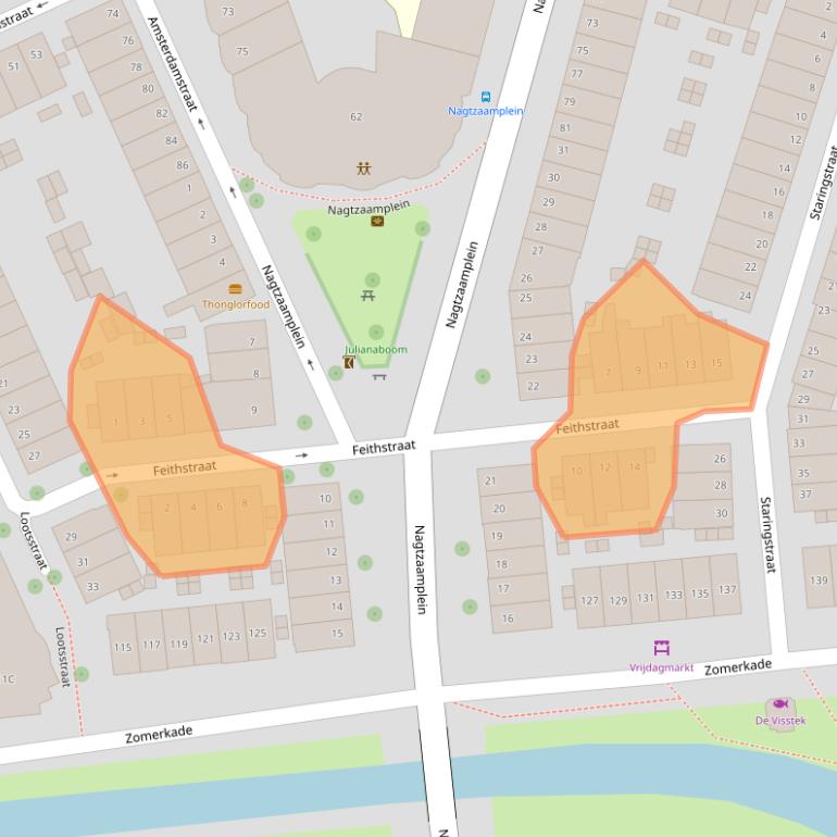 Kaart van postcodegebied 2032TA.