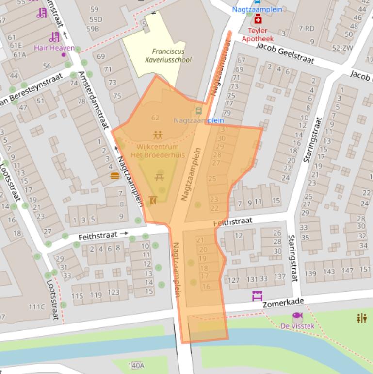 Kaart van postcodegebied 2032TC.