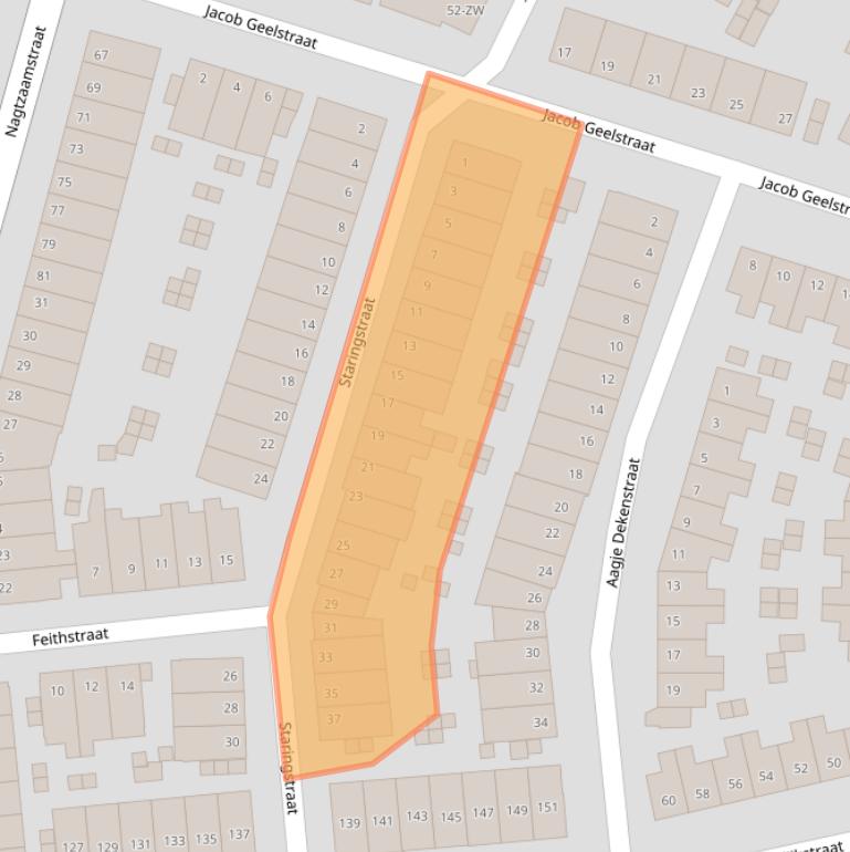 Kaart van postcodegebied 2032VA.