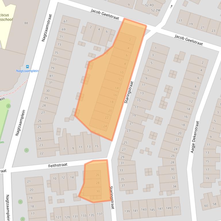Kaart van postcodegebied 2032VB.