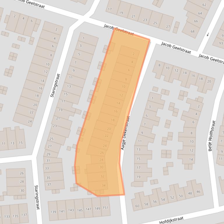Kaart van postcodegebied 2032VD.