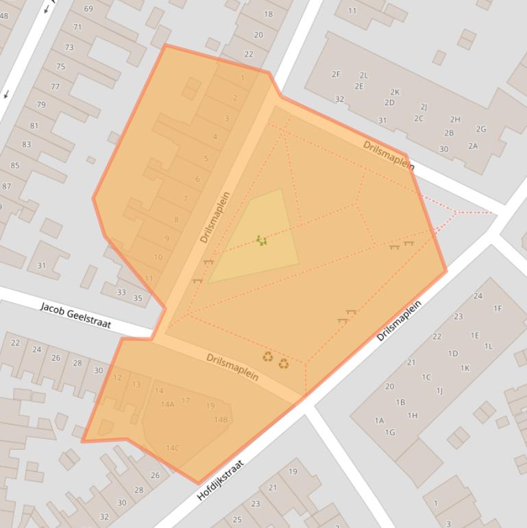 Kaart van postcodegebied 2032VT.