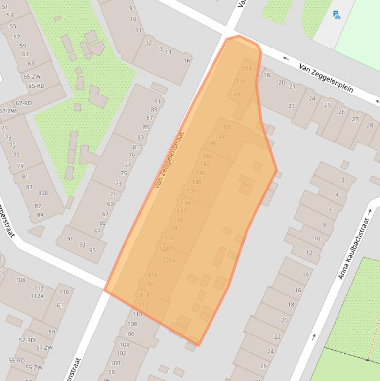 Kaart van postcodegebied 2032WL.