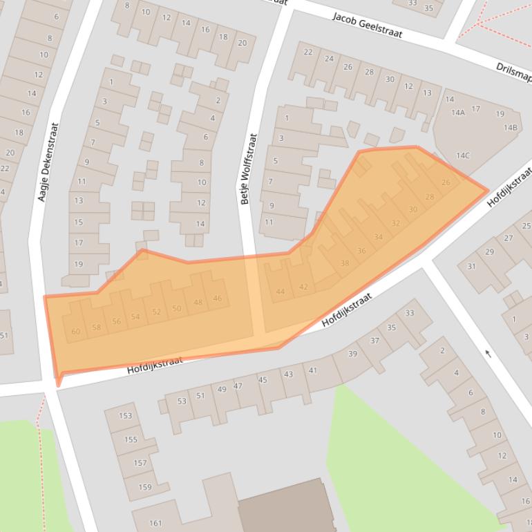 Kaart van postcodegebied 2032XB.