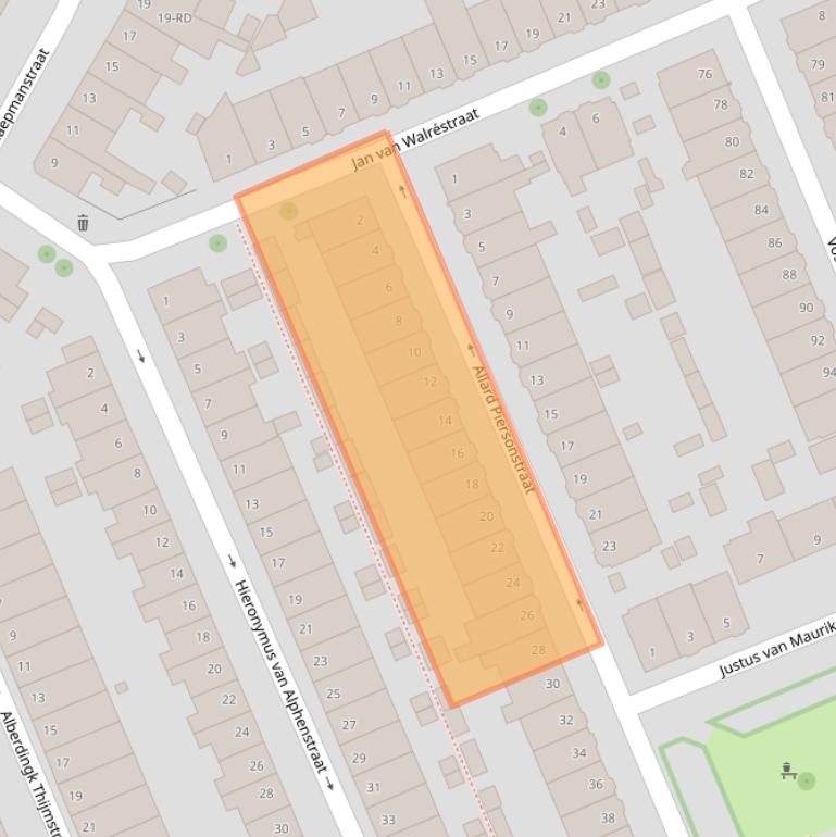 Kaart van postcodegebied 2032XR.