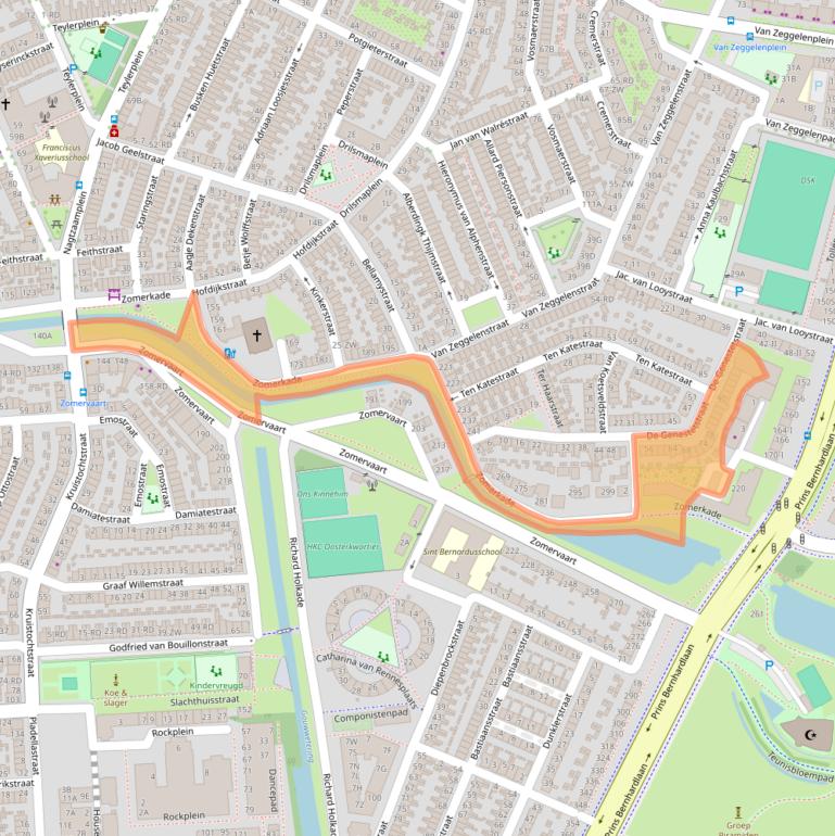 Kaart van postcodegebied 2032ZL.