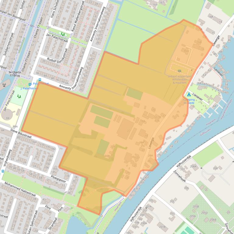 Kaart van postcodegebied 2033AC.
