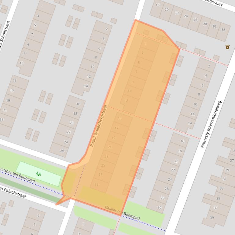 Kaart van postcodegebied 2033AL.