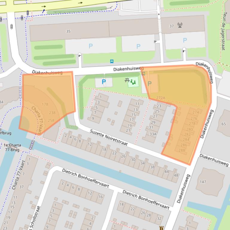 Kaart van postcodegebied 2033AT.